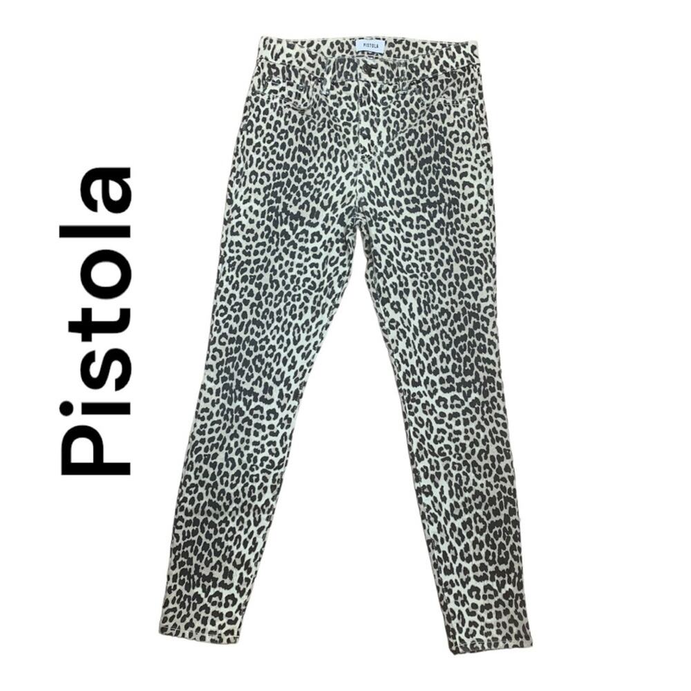 Pistola womens 27 skinny jeans leopard print animal hot denim stitch fix basic c